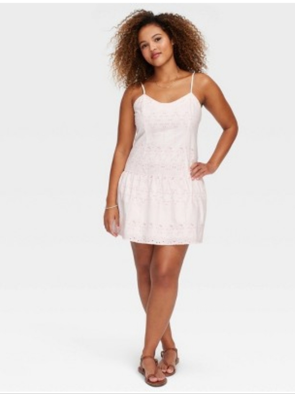 NWT!Roller Rabbit × Target,Drop Waist Eyelet Mini Dress White/Lavender, Size Med
